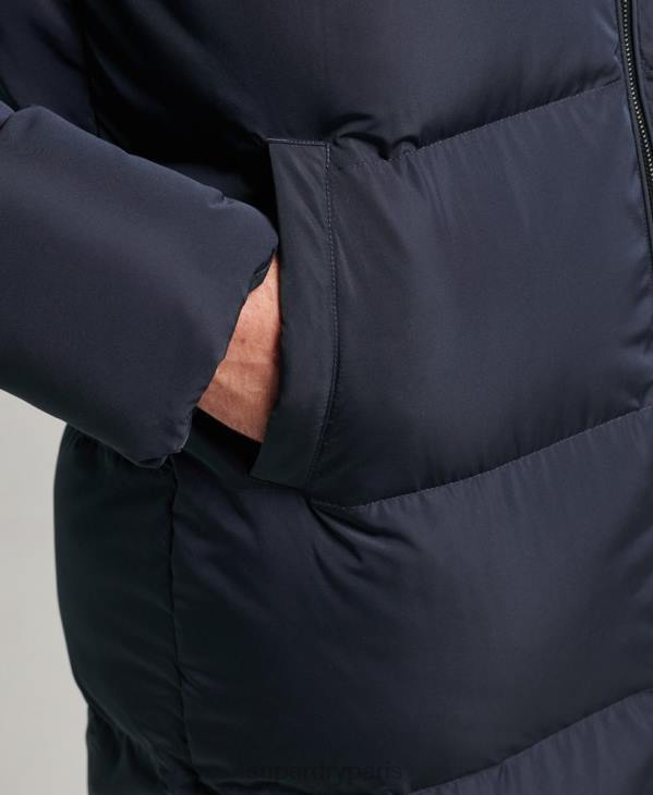 Superdry Hommes doudoune extra longue D64Z1058 vêtements marine