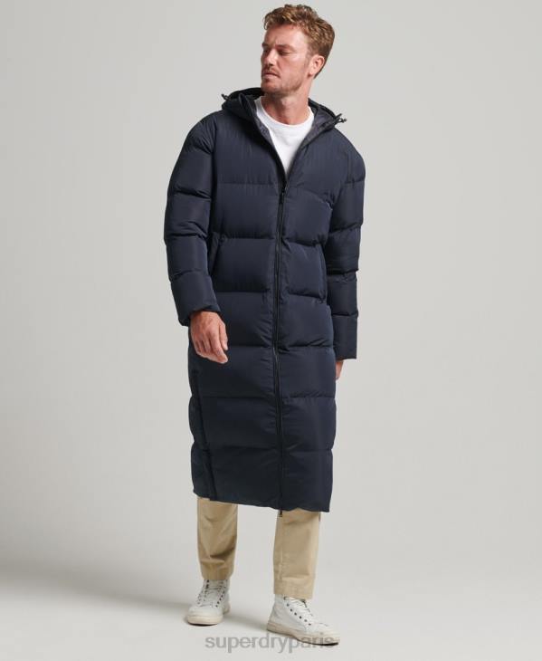 Superdry Hommes doudoune extra longue D64Z1058 vêtements marine