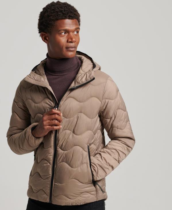Superdry Hommes doudoune légère à capuche D64Z1002 vêtements brun