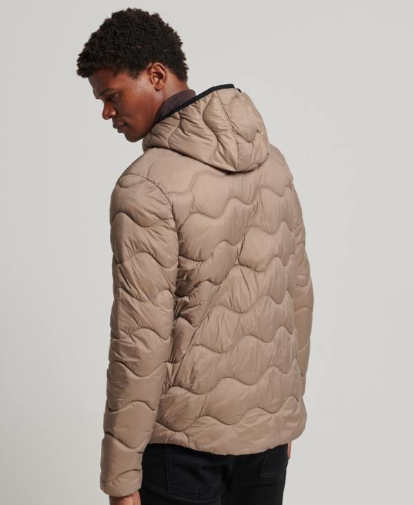 Superdry Hommes doudoune légère à capuche D64Z1002 vêtements brun
