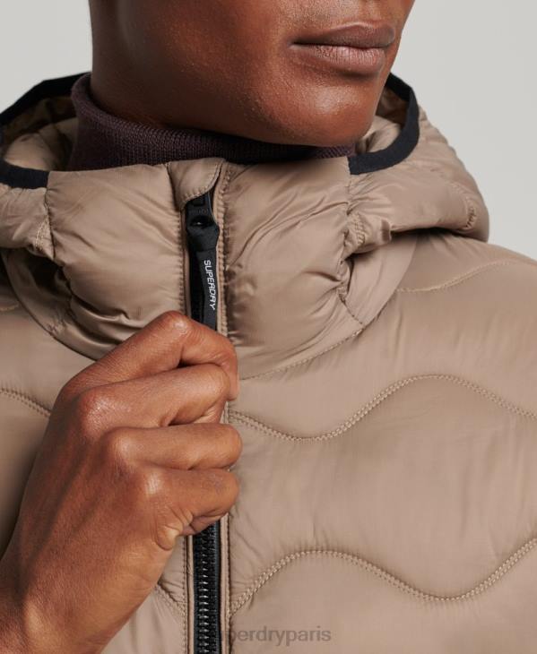 Superdry Hommes doudoune légère à capuche D64Z1002 vêtements brun