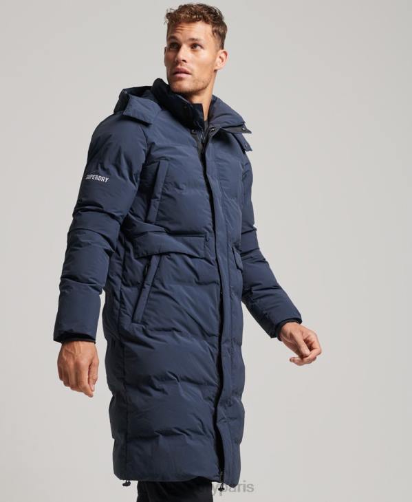 Superdry Hommes doudoune longue D64Z4583 vêtements marine