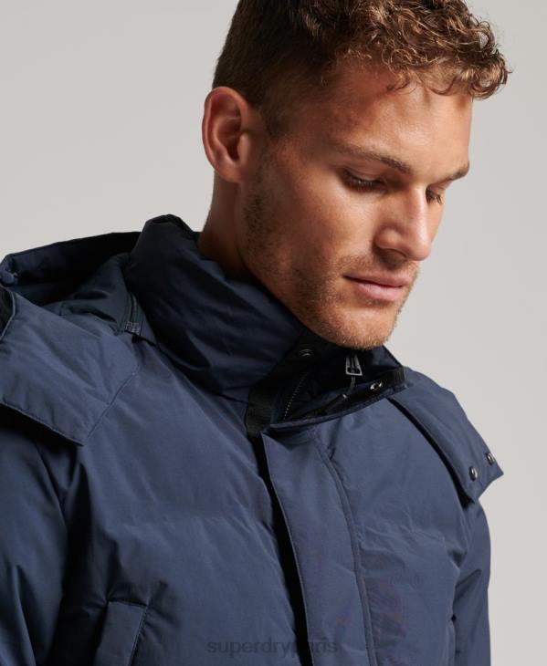 Superdry Hommes doudoune longue D64Z4583 vêtements marine