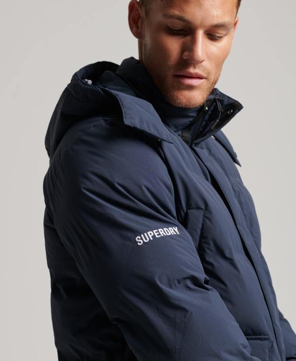 Superdry Hommes doudoune longue D64Z4583 vêtements marine