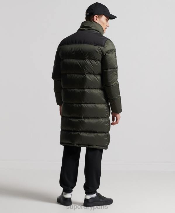 Superdry Hommes doudoune longue en duvet D64Z4556 vêtements kaki