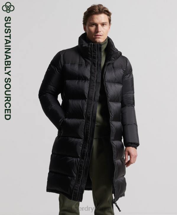 Superdry Hommes doudoune longue en duvet D64Z4652 vêtements noir