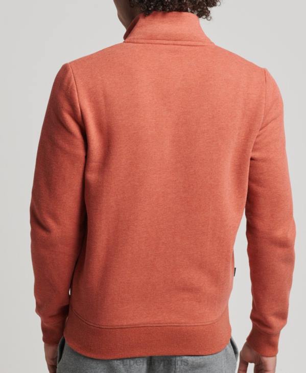 Superdry Hommes haut de survêtement zippé en coton bio à logo vintage D64Z5066 vêtements brun