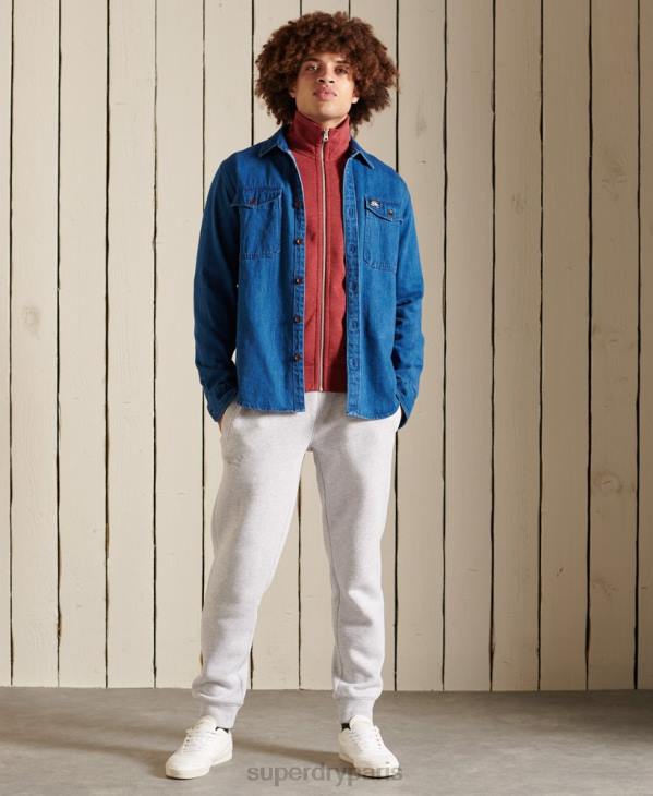 Superdry Hommes haut de survêtement zippé en coton bio à logo vintage D64Z5168 vêtements rouge