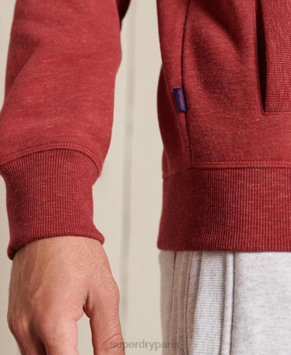 Superdry Hommes haut de survêtement zippé en coton bio à logo vintage D64Z5168 vêtements rouge