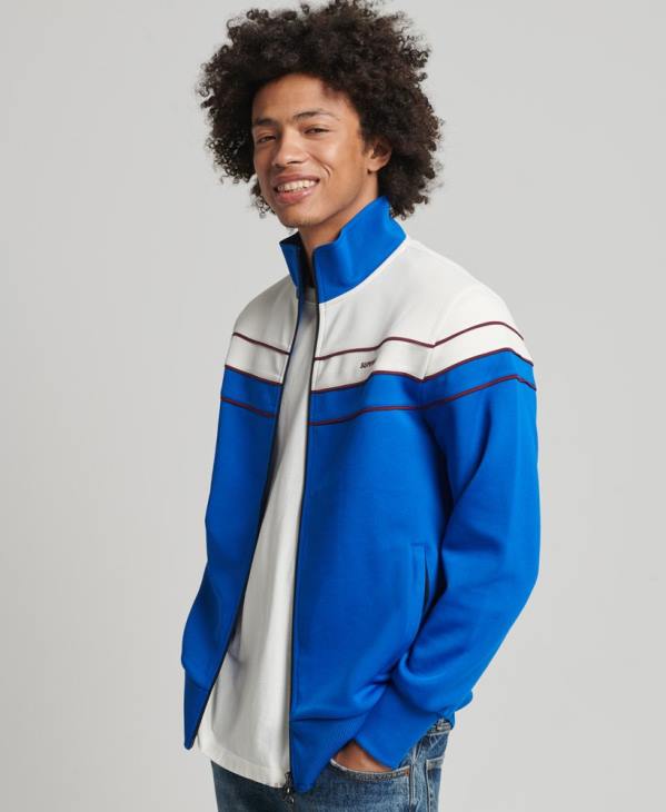 Superdry Hommes haut de survêtement zippé vintage D64Z822 vêtements bleu