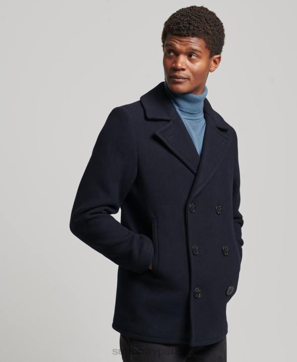 Superdry Hommes magasin marchand - caban en laine D64Z966 vêtements marine