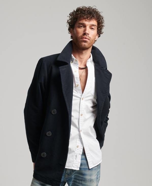 Superdry Hommes magasin marchand - caban en moleskine D64Z1103 vêtements marine