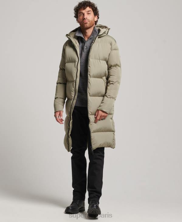 Superdry Hommes manteau de couette long D64Z1037 vêtements kaki