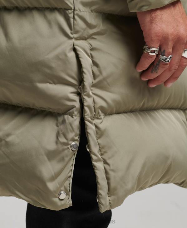 Superdry Hommes manteau de couette long D64Z1037 vêtements kaki