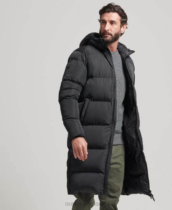 Superdry Hommes manteau de couette long D64Z1123 vêtements noir