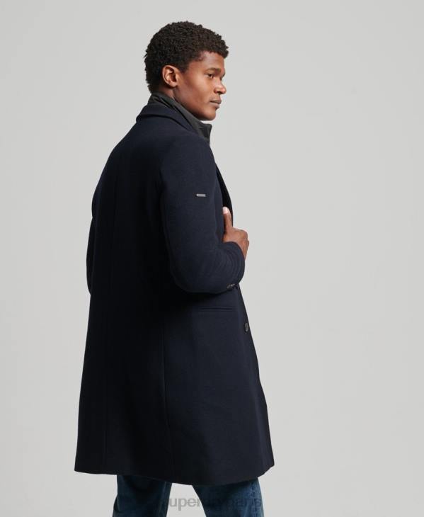 Superdry Hommes manteau de ville en laine à doublure amovible D64Z1023 vêtements marine