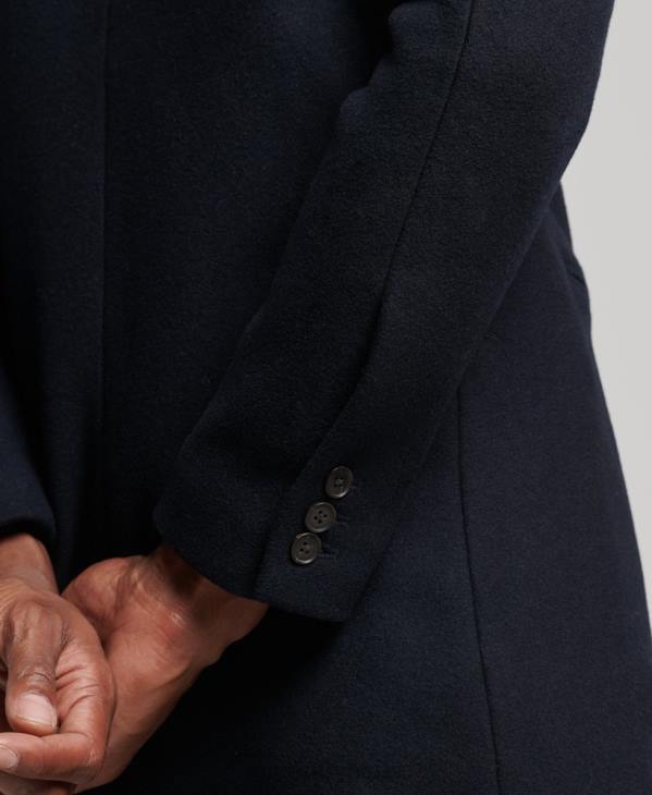 Superdry Hommes manteau de ville en laine à doublure amovible D64Z1023 vêtements marine