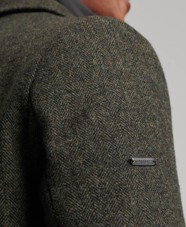 Superdry Hommes manteau de ville en laine à doublure amovible D64Z1113 vêtements vert