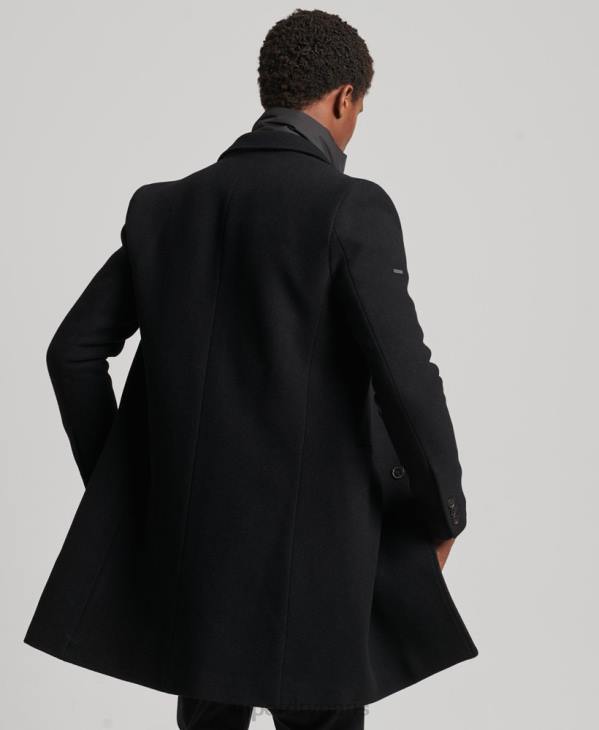 Superdry Hommes manteau de ville en laine à doublure amovible D64Z1117 vêtements noir