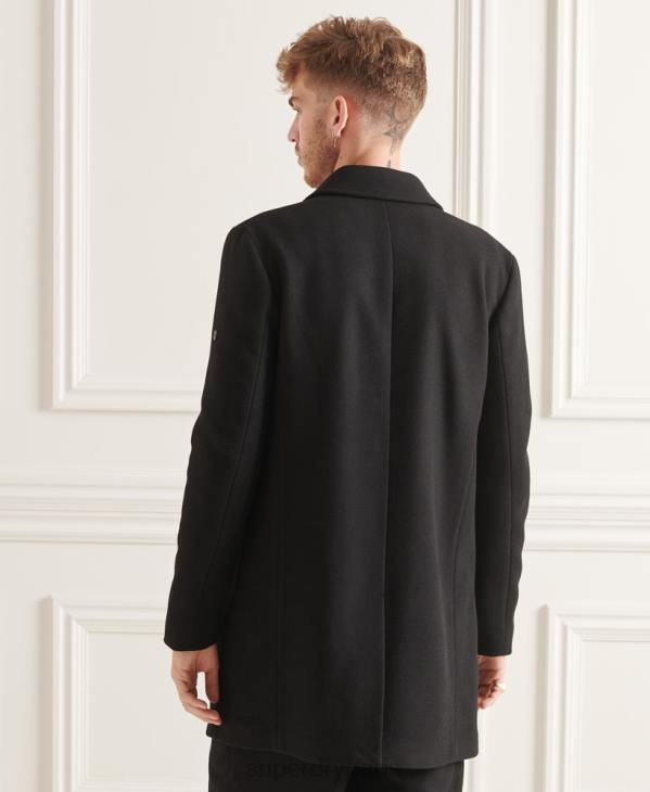 Superdry Hommes manteau de voiture en laine studios D64Z1150 vêtements noir