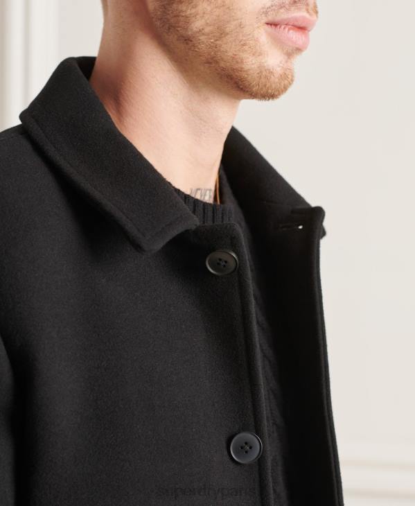 Superdry Hommes manteau de voiture en laine studios D64Z1150 vêtements noir