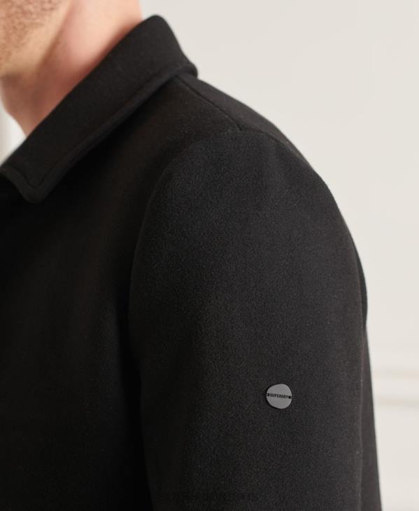 Superdry Hommes manteau de voiture en laine studios D64Z1150 vêtements noir