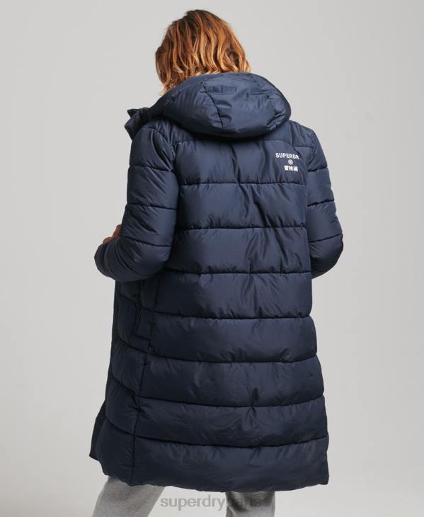 Superdry Hommes manteau long à capuche D64Z4520 vêtements marine