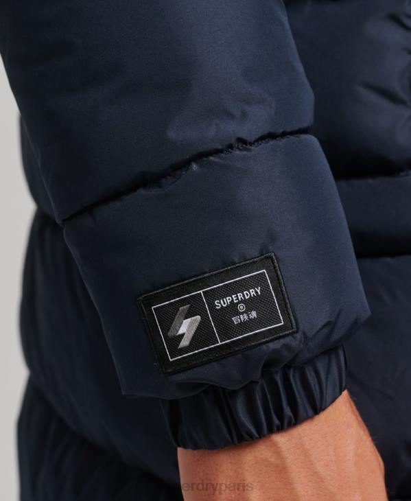 Superdry Hommes manteau long à capuche D64Z4520 vêtements marine