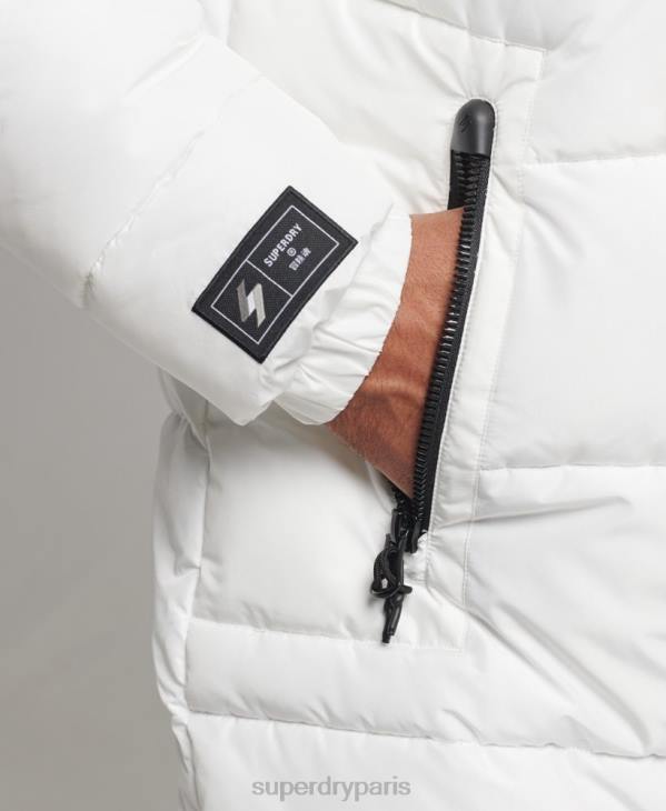 Superdry Hommes manteau long à capuche D64Z4522 vêtements blanc
