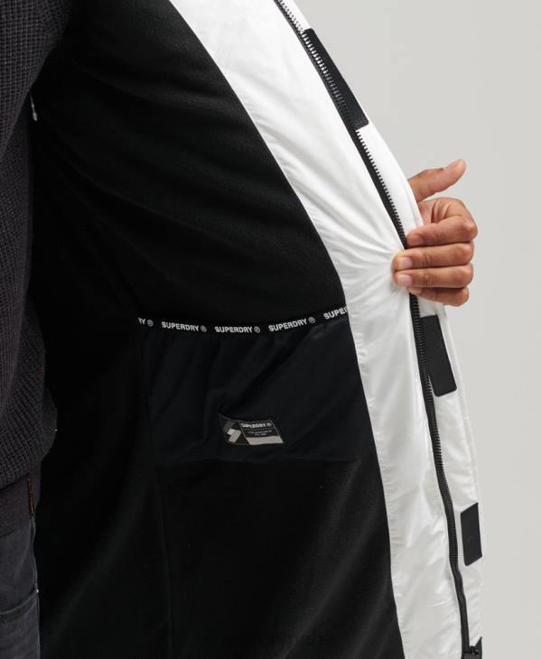 Superdry Hommes manteau long à capuche D64Z4522 vêtements blanc