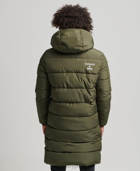 Superdry Hommes manteau long à capuche D64Z4526 vêtements kaki