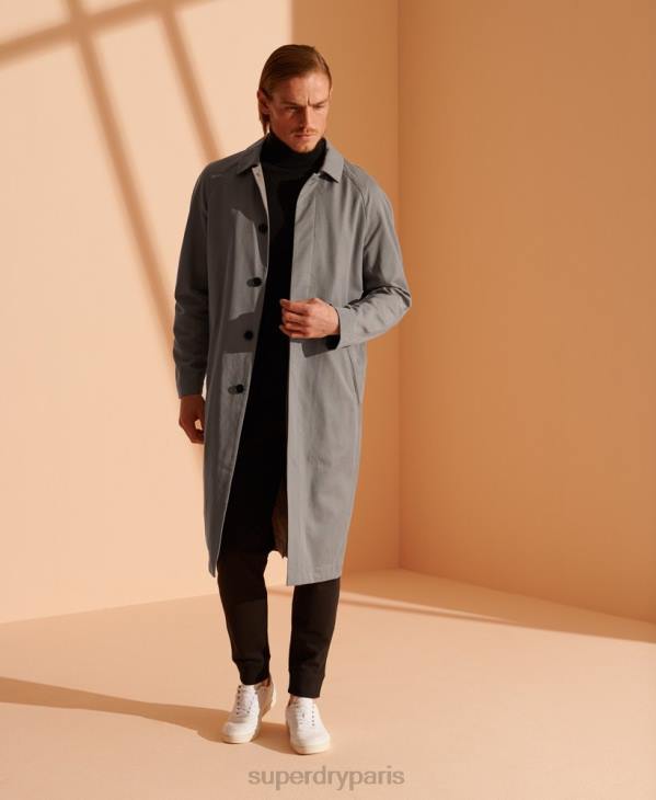 Superdry Hommes manteau mac classique en édition limitée D64Z1148 vêtements gris clair
