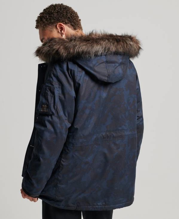 Superdry Hommes manteau parka original et vintage D64Z4509 vêtements marine