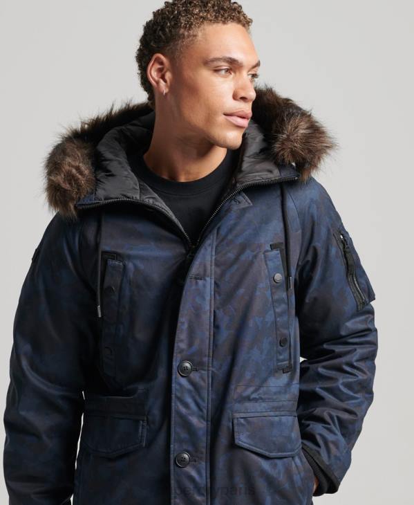 Superdry Hommes manteau parka original et vintage D64Z4509 vêtements marine