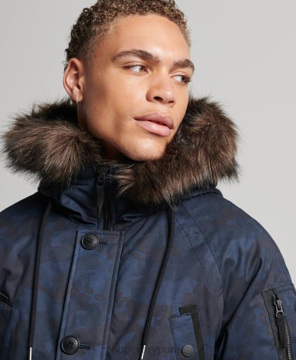 Superdry Hommes manteau parka original et vintage D64Z4509 vêtements marine