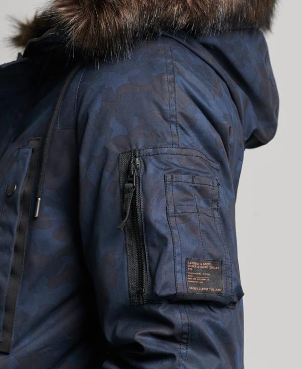 Superdry Hommes manteau parka original et vintage D64Z4509 vêtements marine