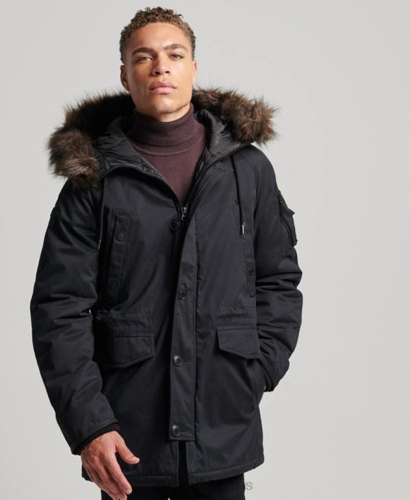 Superdry Hommes manteau parka original et vintage D64Z4542 vêtements noir