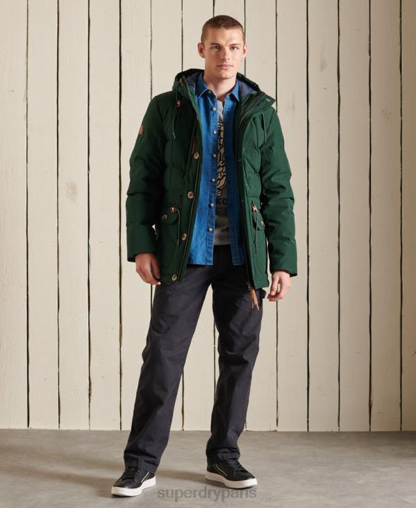 Superdry Hommes parka d'expédition en montagne D64Z4485 vêtements vert