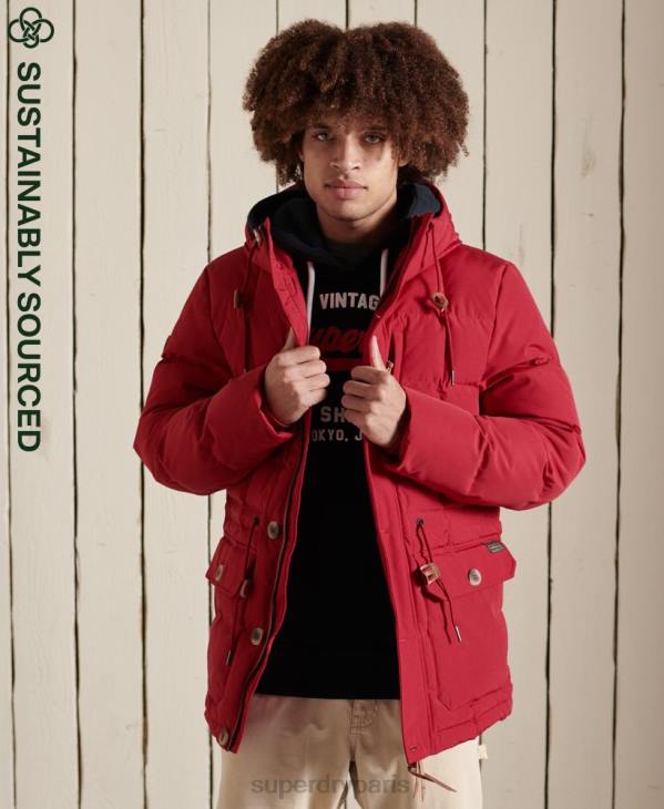 Superdry Hommes parka d'expédition en montagne D64Z4486 vêtements rouge