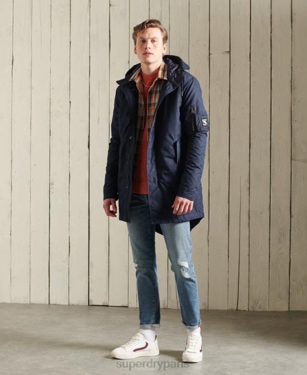Superdry Hommes parka d'épaisseur moyenne service D64Z4760 vêtements bleu