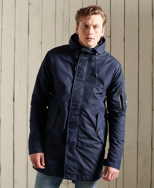 Superdry Hommes parka d'épaisseur moyenne service D64Z4760 vêtements bleu