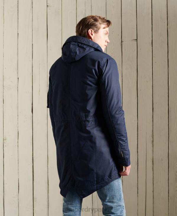 Superdry Hommes parka d'épaisseur moyenne service D64Z4760 vêtements bleu