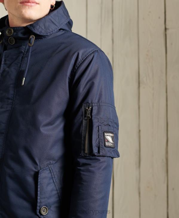 Superdry Hommes parka d'épaisseur moyenne service D64Z4760 vêtements bleu