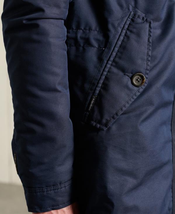 Superdry Hommes parka d'épaisseur moyenne service D64Z4760 vêtements bleu