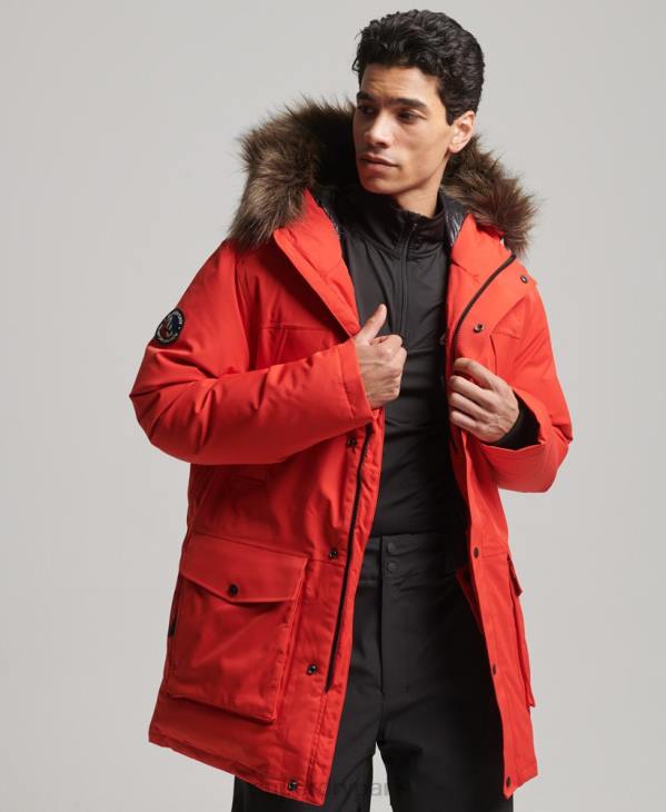 Superdry Hommes parka de neige en duvet everest D64Z4515 vêtements rouge