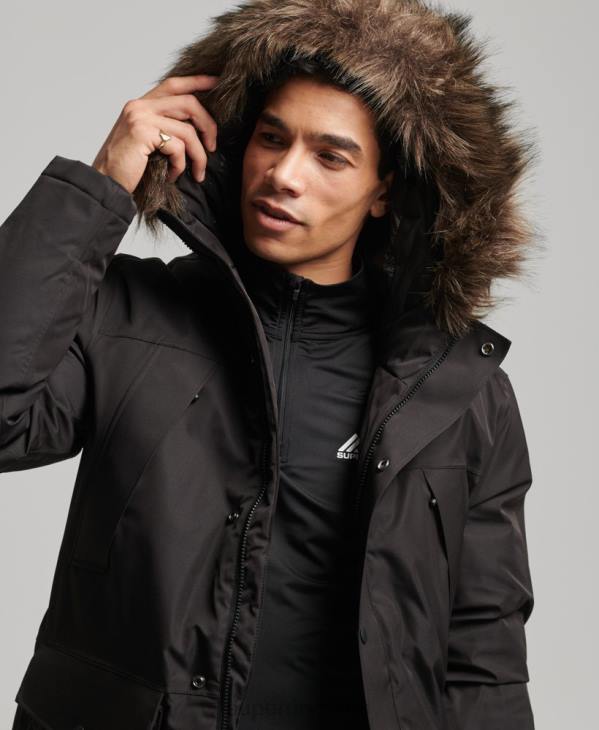 Superdry Hommes parka de neige en duvet everest D64Z4643 vêtements noir