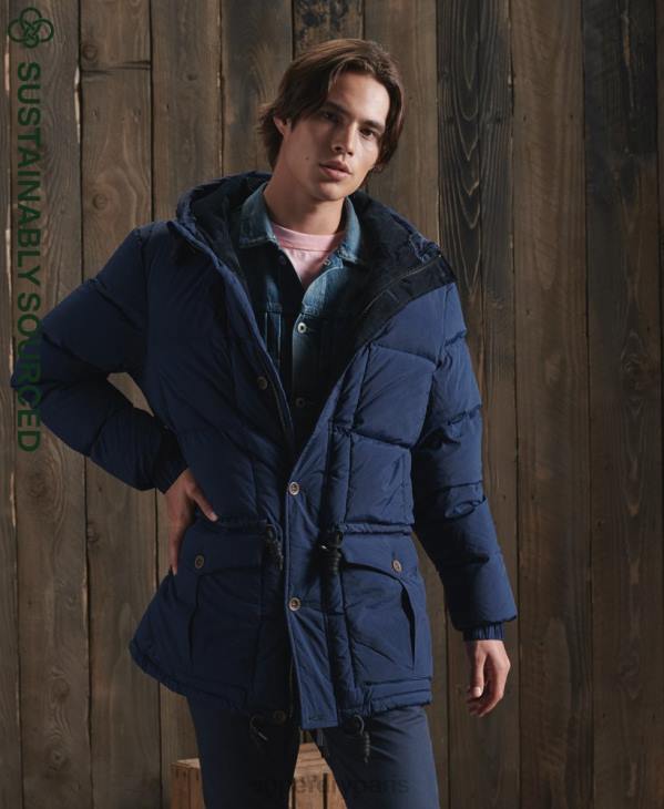 Superdry Hommes parka en duvet en édition limitée D64Z1180 vêtements bleu