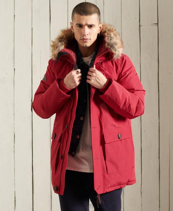 Superdry Hommes parka en duvet rookie D64Z1175 vêtements rouge