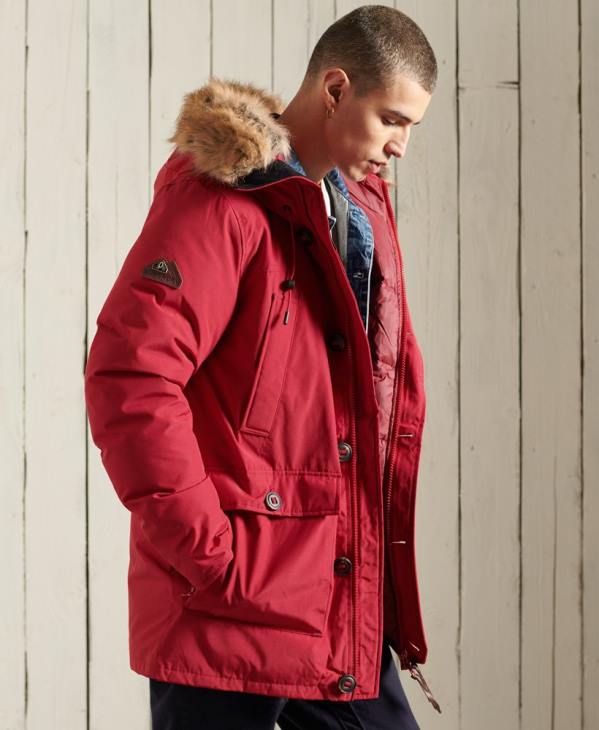 Superdry Hommes parka en duvet rookie D64Z1175 vêtements rouge