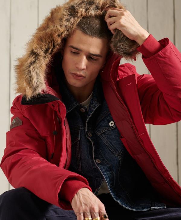 Superdry Hommes parka en duvet rookie D64Z1175 vêtements rouge